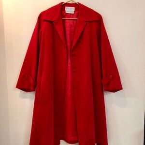 Gino Rossi Vintage Red Ultrasuede trench coat M